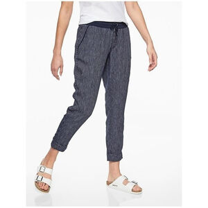 Athleta Pants Womens 8 Blue Print Jogger Ankle Stretch Polyester Athleisure